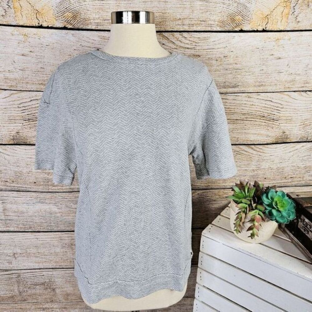 Madison Supply‎ Women's Short Sleeve Pullover Sweater Gray Size Medium